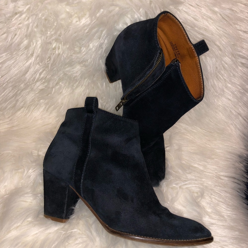 Madewell Navy Ankle Boots Leather & Suede Sz 7.5